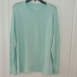 women light blue long sleeve soft tee, st johns bay, large